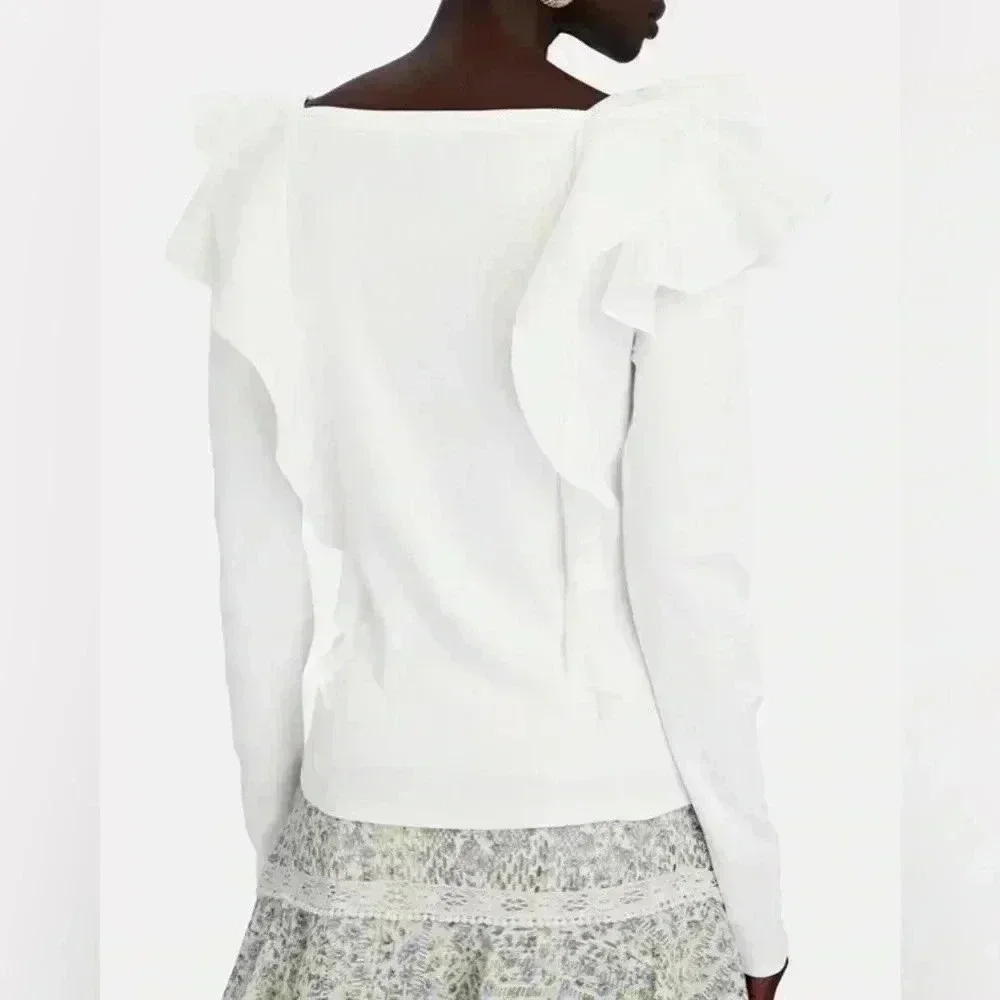 VERONICA BEARD - Gidea Ruffled Poplin Top NWOT - Picture 4 of 9